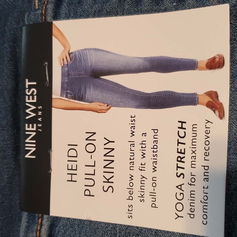 NWT Nine West Blue Heidi Pull-On Skinny Denim Jeans